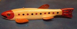 Jay Mcevers Fish Decoy Lure Fishing Folk Art Carved Wood Spearing Spearing Ice