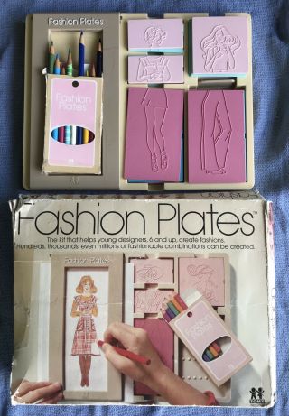 Vintage Fashion Plates Retro By Tomy 2508 1978 Fashion Design Toy