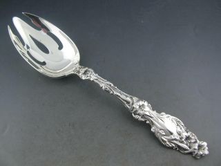 Sterling Gorham Lg Pierced Serving Spoon Same As Whiting Lily No Mono