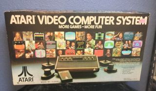 Vintage 1977 Atari Video Computer System W/ Manuals,  Joysticks & Paddles