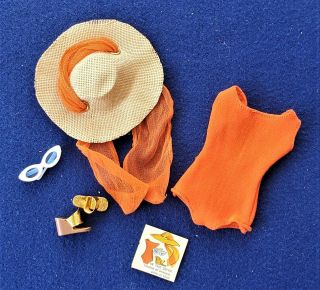 Vintage Barbie 1964 Pak Fashion In The Swim & Complete Orange Set