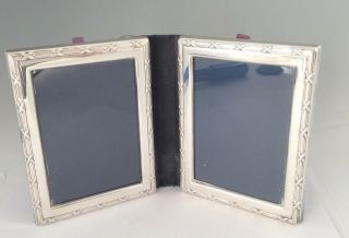 Vintage Double Sterling Silver Photo Frame Carrs 4.  5 X 6 Inch X 2 No