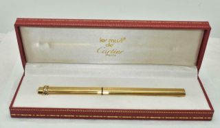 Vintage Cartier Vendome Oval Shaped Gold Plated Fountain Pen