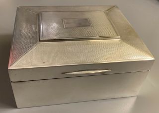 Mappin And Webb Antique Solid Silver Cigarette Box - B’ham 1932 286g
