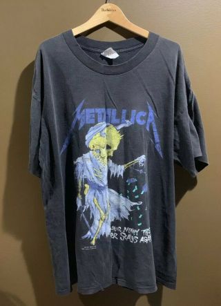 Metallica Money Scales Appetite Vintage 1988 Tour Tee Shirt Rare Made In Usa