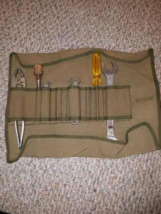 U.  S.  Ww2 Wwii M6 Jeep Or Mortar,  Gun Tool Roll With Tools.