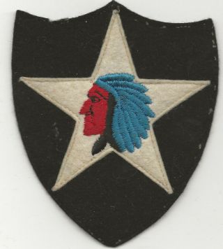 Off Uniform 1930s On Wool Felt 2nd Infantry Diviosion Shoulder Sleeve Patch