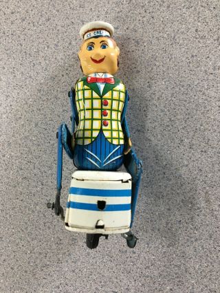 Vintage Tin Litho Ice Cream Man Toy