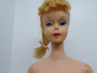 Vintage Blonde 3 Ponytail Barbie Doll No Green Ears