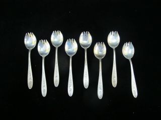 International Sterling Silver Wedgwood Ice Cream Fork Spoon Set Of 8 No Mono