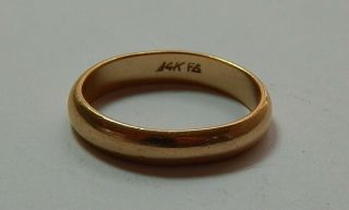 Vintage 14k Yellow Gold Wedding Band Ring - 5.  8 Grams - Size 9 1/2