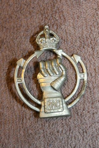 Ww2 British Army Royal Armored Corps Metal Hat Badge W/prongs
