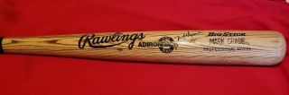 1980s Mark Grace Signed Adirondack Baseball Bat Chicago Cubs Team Vtg Auto Rare
