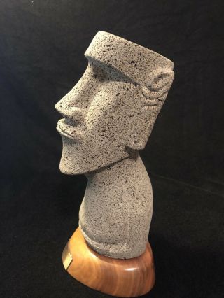 Vtg Carved Stone Moai Monolith Tiki Tahiti Large Statue Rapa Nui Easter Island 5