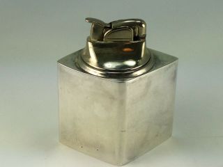Vintage Modernist Sterling Silver Table Lighter With Evans Mechanism