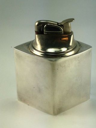 Vintage Modernist Sterling Silver Table Lighter with Evans Mechanism 4
