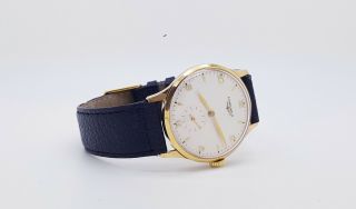 Fine & 18K Yellow Gold Longines Men Watch Cal 12.  68Z Rare 