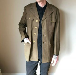 Ww2 Us Army Green Wool Jacket 1942 Size 40r