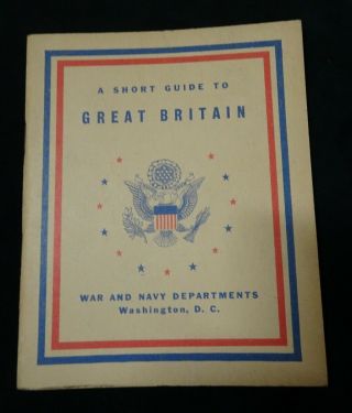 Wwii 1943 Short Guide To Great Britain Us Army Service Forces Usn Usmc Usaf