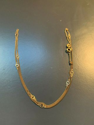 Vintage Designer Signed Balestra 18k Carat 750 Solid Gold Necklace 2.  2 Grams 16 "