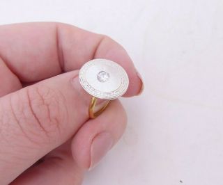 18ct Gold Diamond Ring,  Art Deco 2 Coloured Gold Ring 18k 750