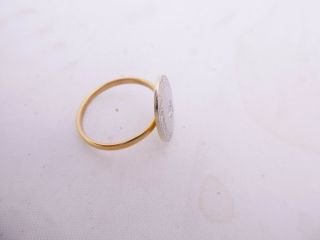 18ct gold diamond ring,  art deco 2 coloured gold ring 18k 750 2