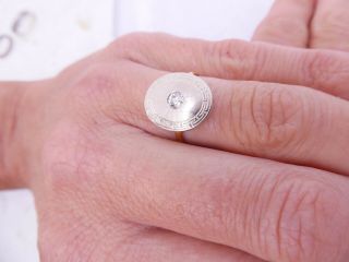18ct gold diamond ring,  art deco 2 coloured gold ring 18k 750 4
