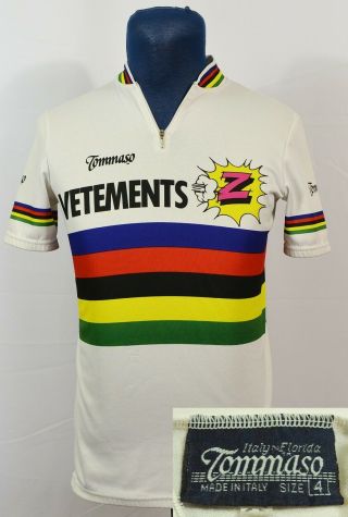 Vtg Tommaso Vetements Greg Lemond 1990 Tour De France Cycling Jersey Italy Made
