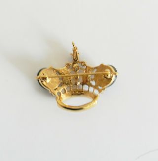 Trifari vintage Alfred Phillipe regal crown brooch with gold tone metal 3
