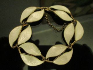 Modernist DA David Andersen Sterling Silver Enamel Leaf Necklace Bracelet Brooch 4
