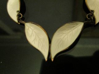 Modernist DA David Andersen Sterling Silver Enamel Leaf Necklace Bracelet Brooch 8
