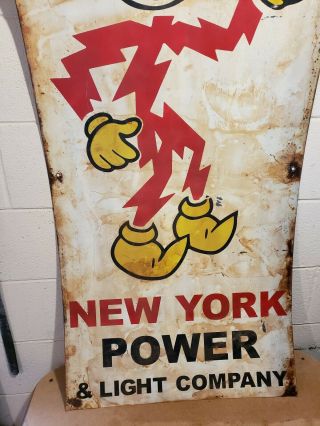 Rare 1940 ' s Reddy Kilowatt Advertising Sign York Power & Light Company 3