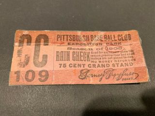 1905 Pittsburgh Pirates Honus Wagner Exposition Park Ticket Stub Dreyfuss Rare