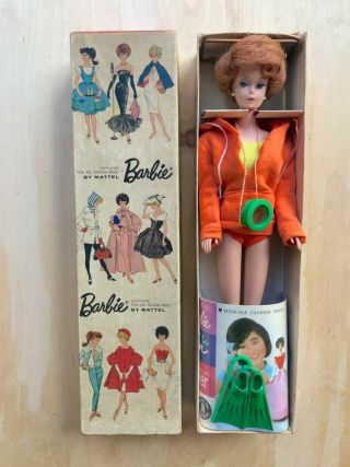 Vintage Barbie Bubble Cut Japanese Exclusive Dressed Box 1608 Skin Diver