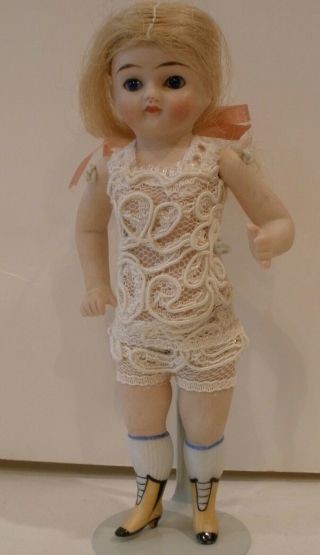 Antique 5 1/2 " All Bisque German Wrestler Doll