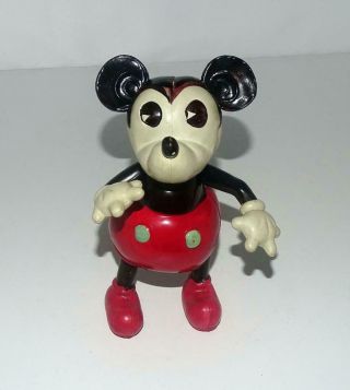 Disney 1934 Celluloid " Rambling Mickey Mouse " Wind - Up Toy - Rare,  Stamp