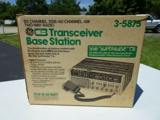 VINTAGE G.  E SSB SUPERBASE 3 - 5875A CB BASE RADIO.  W/BOX AND ACCESSORIES. 11
