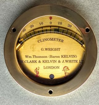 Clinometer - Vintage G.  Wright (london) - Solid Brass - 4 3/8 " Diameter