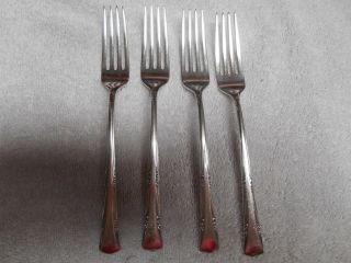 Set Of 4 Gorham Greenbrier Pattern Sterling Silver 7 3/8 " Forks No Mono