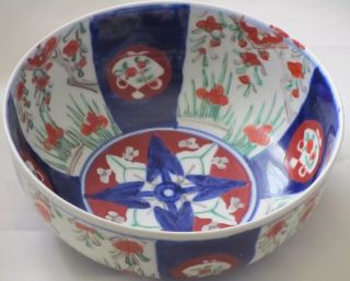 Chinese/japanese Imari Hand - Painted,  Red,  White,  Blue & Green 6 " Bowl.  C 1900.