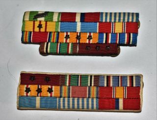 2 Wwii & Korean War Officer Navy Custom Ribbon Bars.