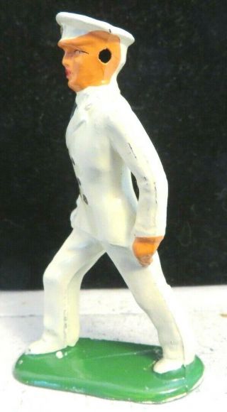 Vintage Barclay Lead Toy Soldier Naval Officer Long Stride B - 056 Paint 3