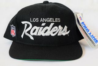 Vintage Nos Sports Specialties Los Angeles Raiders Script Snapback Hat / Cap Nwa
