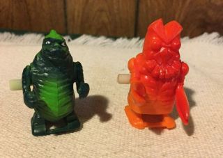 Vintage Plastic Godzilla & Friend Wind Up Plastic Toys From Japan.  2 "