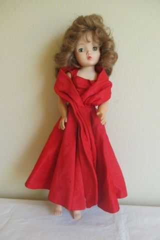Vtg Madame Alexander Doll Cissy Red Brocade Formal Gown 19 " Rare Madame Alex