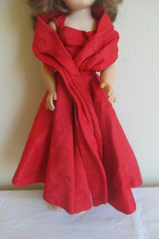 Vtg MADAME ALEXANDER Doll CISSY Red BROCADE Formal Gown 19 