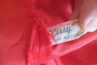 Vtg MADAME ALEXANDER Doll CISSY Red BROCADE Formal Gown 19 