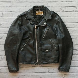Vintage Schott Nyc Perfecto Leather Motorcycle Jacket Size 42 Made In Usa Moto