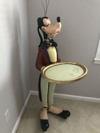 Walt Disney Goofy Butler Waiter Statue Polyester Restaurant Display Vintage Rare