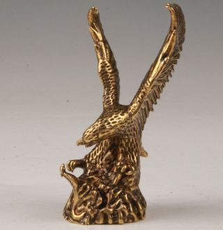 Unique Chinese Bronze Handmade Casting Eagle Figurines Statue Auspicious Gift